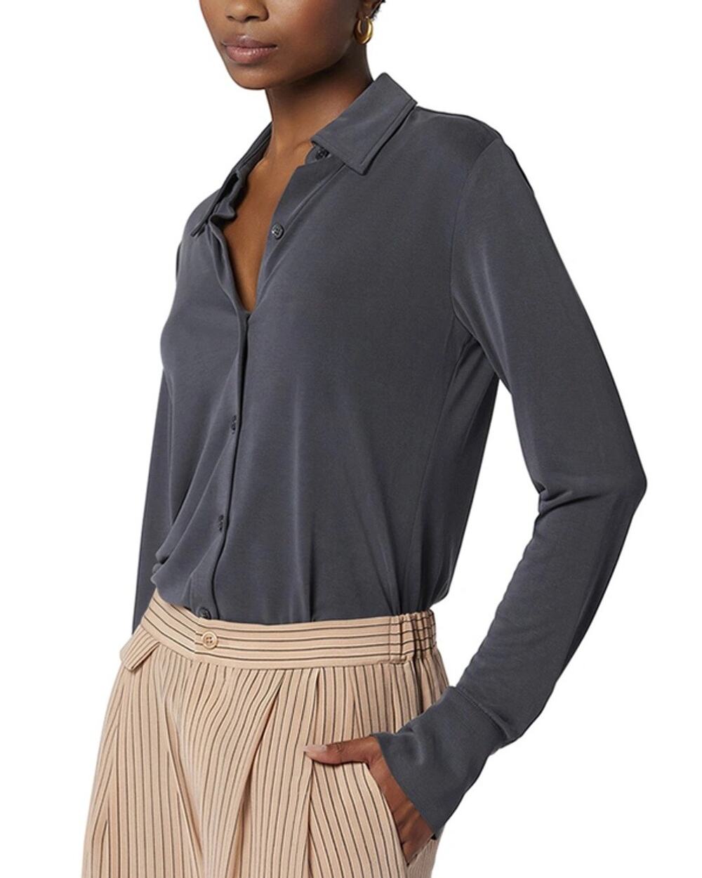 Equipment Coralie Eclipse Long Sleeve Button Front Collared Modal Shirt Size XL
